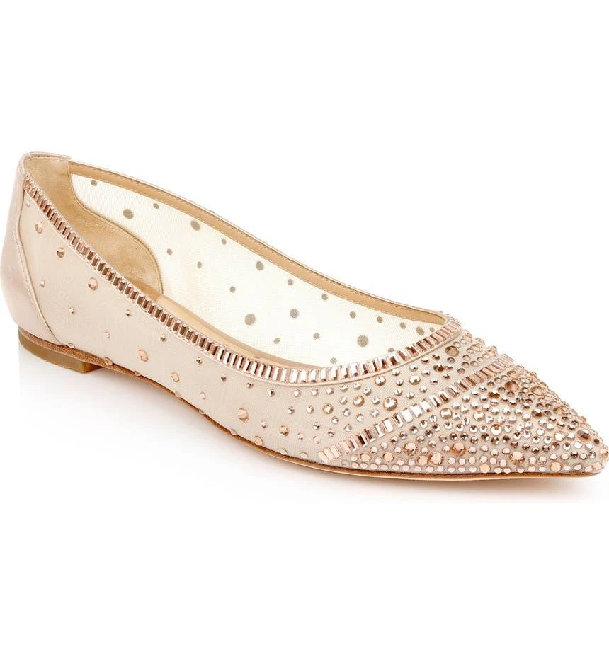 商品Badgley Mischka|Babette Pointed Toe Flat,价格¥287,第1张图片