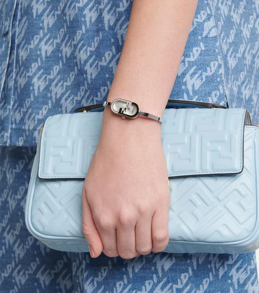 商品Fendi|O'Lock stainless steel watch with diamonds,价格¥15555,第3张图片详细描述