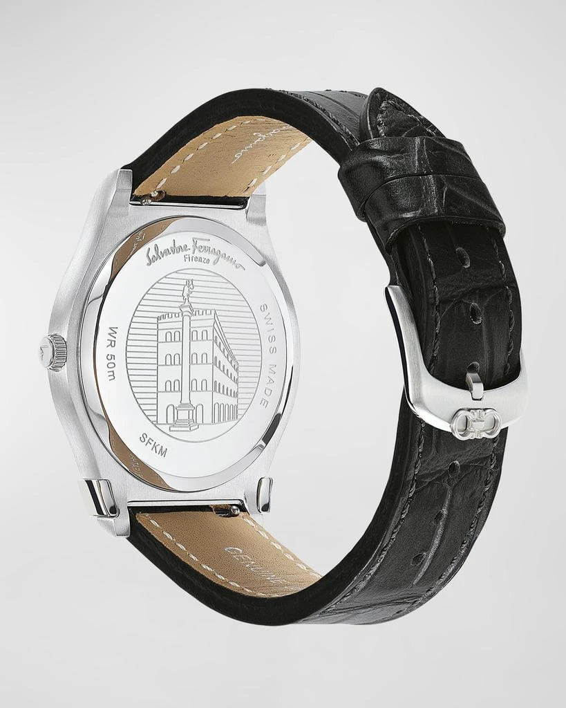 商品Salvatore Ferragamo|Men's Gancini Leather Strap Watch, 41mm,价格¥6599,第3张图片详细描述