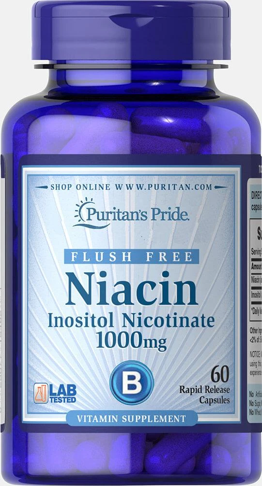 商品Puritan's Pride|口服烟酰胺维生素B3 去黄祛痘烟酸 1000 mg 60片/瓶,价格¥239,第1张图片
