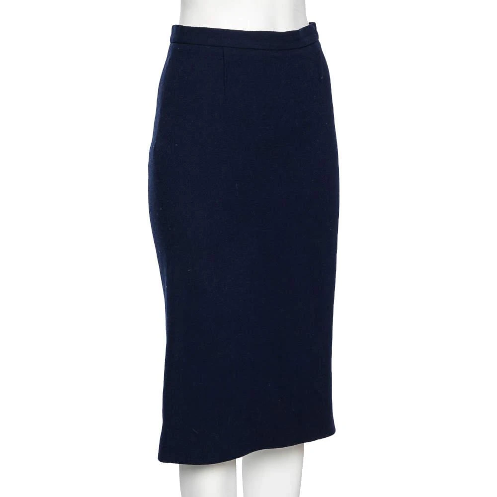 商品[二手商品] ROLAND MOURET|Roland Mouret Navy Blue Wool Crepe Pencil Skirt M,价格¥966,第2张图片详细描述