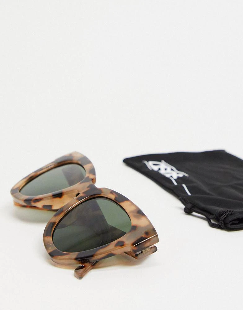 商品ASOS|ASOS DESIGN frame chunky flare cat eye sunglasses in milky tort with G15 lens - BROWN,价格¥75,第4张图片详细描述