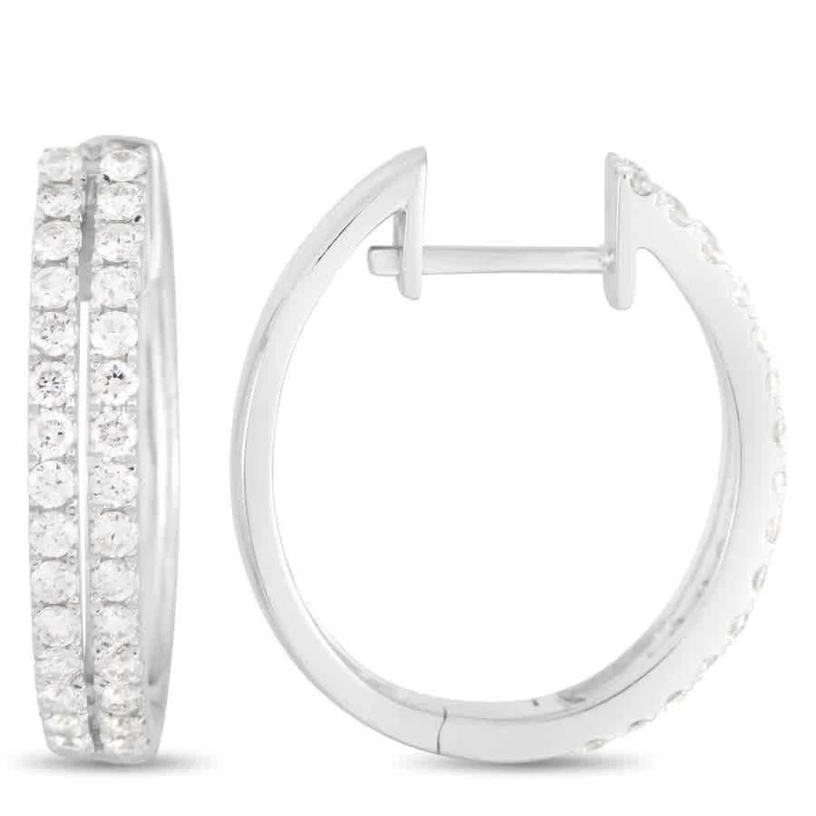 商品LB Exclusive|14K White Gold 1.00 ct Diamond Hoop Earrings,价格¥9375,第2张图片详细描述