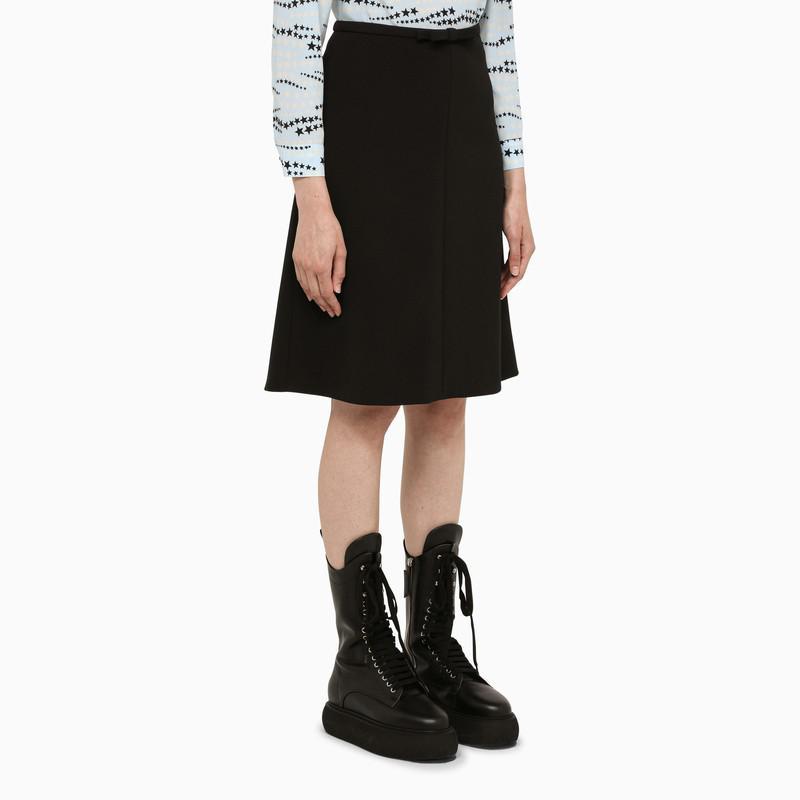 商品RED Valentino|Black flared skirt with bow,价格¥1700,第5张图片详细描述