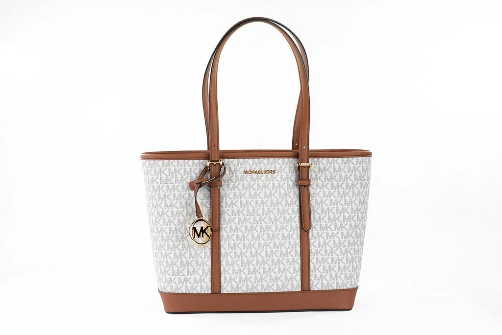 商品Michael Kors|Michael Kors Jet Set Travel Small ivory PVC Shoulder Tote Handbag Bag Women's Purse,价格¥2090,第1张图片