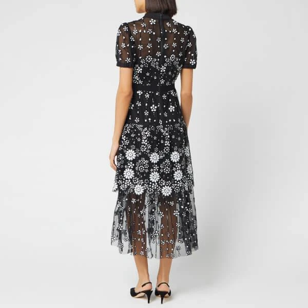 商品Self Portrait|Self-Portrait Women's Deco Sequin Crew Neck Midi Dress - Black,价格¥2807,第2张图片详细描述