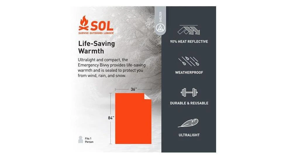 商品Sol|SOL Emergency Bivvy XL With Rescue Whistle,价格¥321,第2张图片详细描述