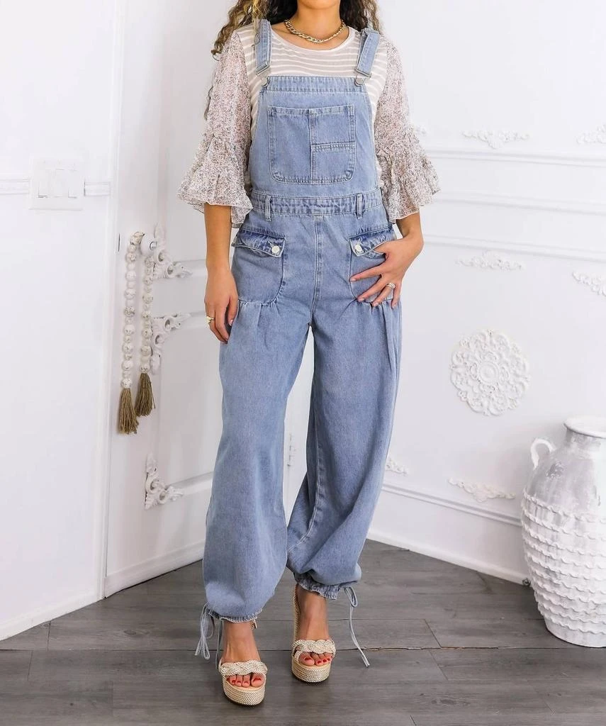 商品SurelyMine|Surelymine - Women’s Relaxed Denim Overalls Wide-leg Boho Style With Pockets,价格¥473,第1张图片