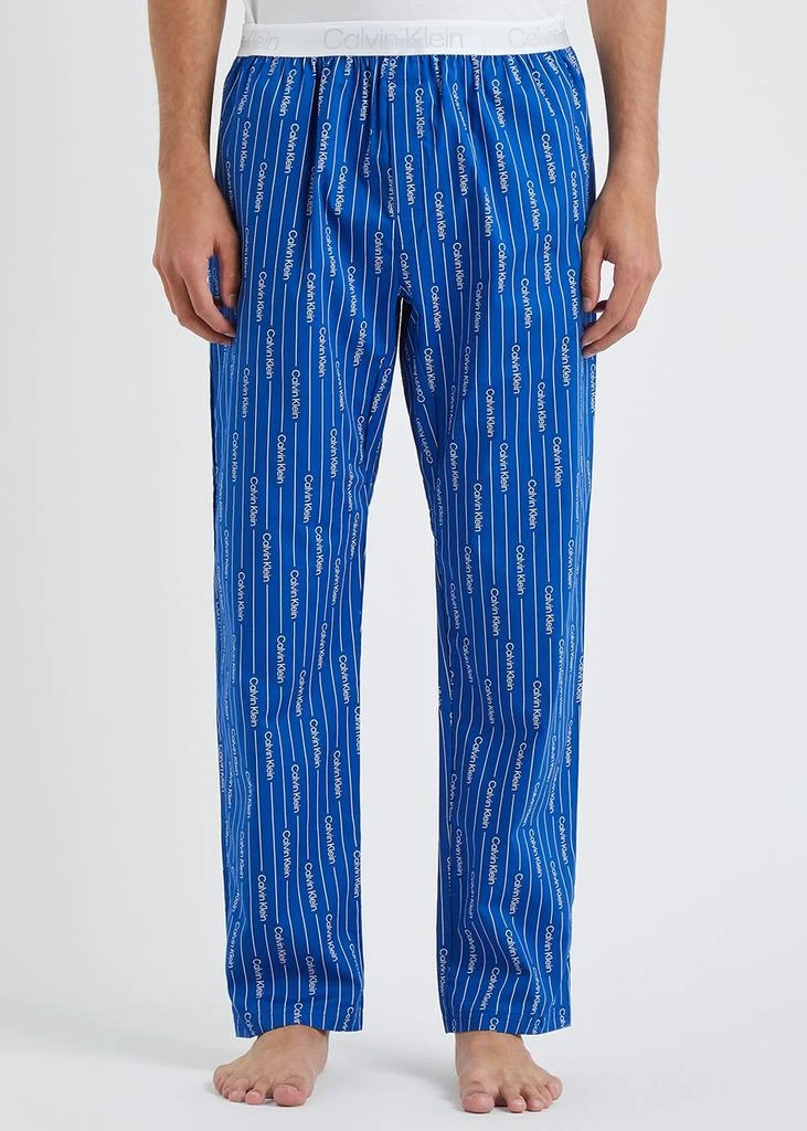 商品Calvin Klein|Blue logo-print stretch-cotton pyjama trousers,价格¥486,第2张图片详细描述