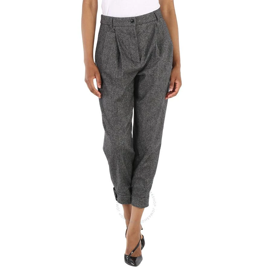 商品Burberry|Wool Cashmere Tweed Tailored Trousers With Belt Detail,价格¥909,第1张图片