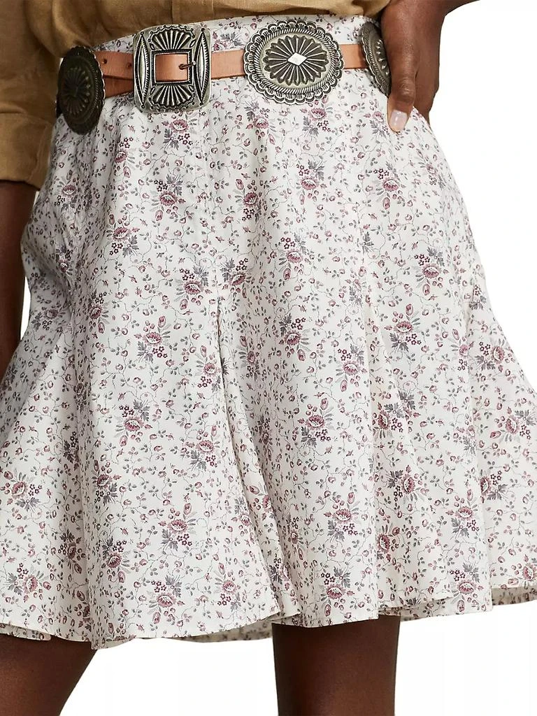 商品Ralph Lauren|Mickey Floral Cotton Godet Miniskirt,价格¥854,第5张图片详细描述