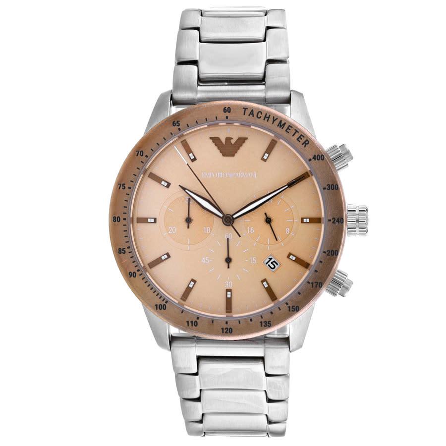 Armani Mario Chronograph Quartz Gold Dial Mens Watch AR11352商品第1张图片规格展示