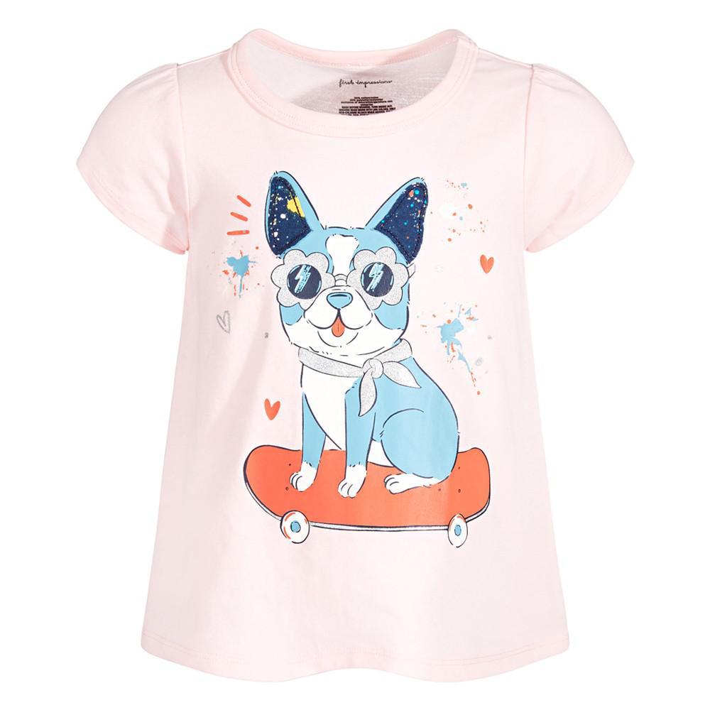 商品First Impressions|Baby Girls Skater Pup T-Shirt, Created for Macy's,价格¥53,第1张图片