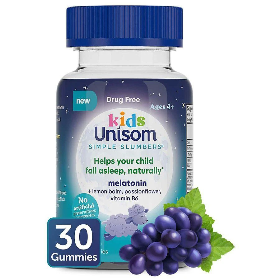 商品Unisom|Simple Slumbers Kids Drug-Free Melatonin Gummies Grape,价格¥75,第3张图片详细描述
