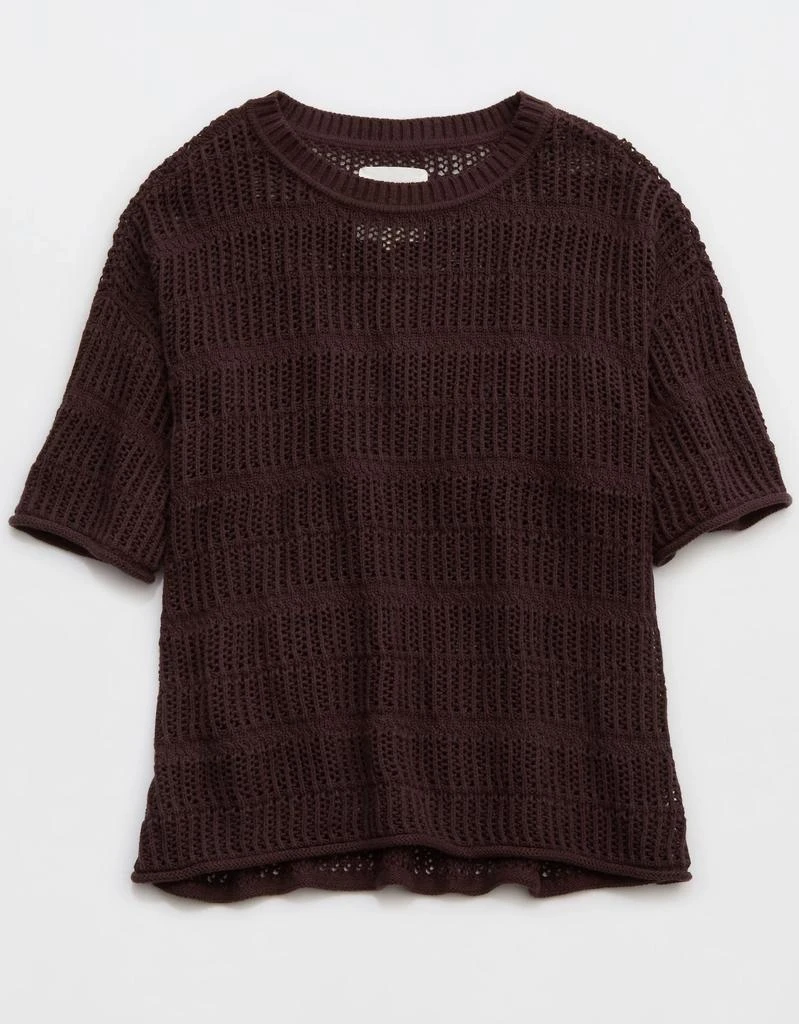商品Aerie|Aerie Crochet Oversized Short Sleeve Sweater,价格¥254,第3张图片详细描述