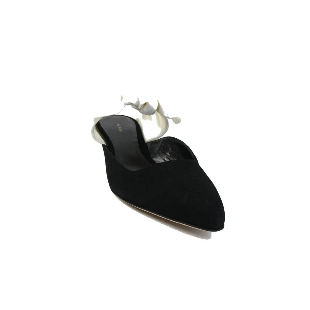 商品The Row|The Row Coco Mule Suede Satin Black Ivory,价格¥6819,第1张图片