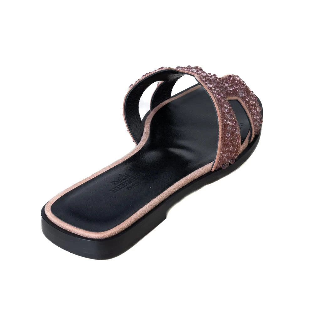 商品Hermes|Hermes Oran Glitter Mules Oran Sandals Brown,价格¥10312,第3张图片详细描述