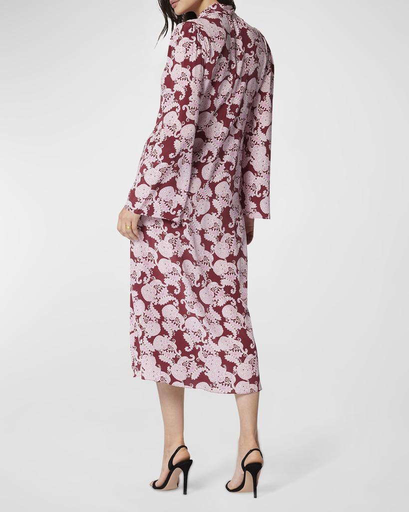 商品Equipment|Julianne Paisley-Print Satin Midi Dress,价格¥3937,第5张图片详细描述