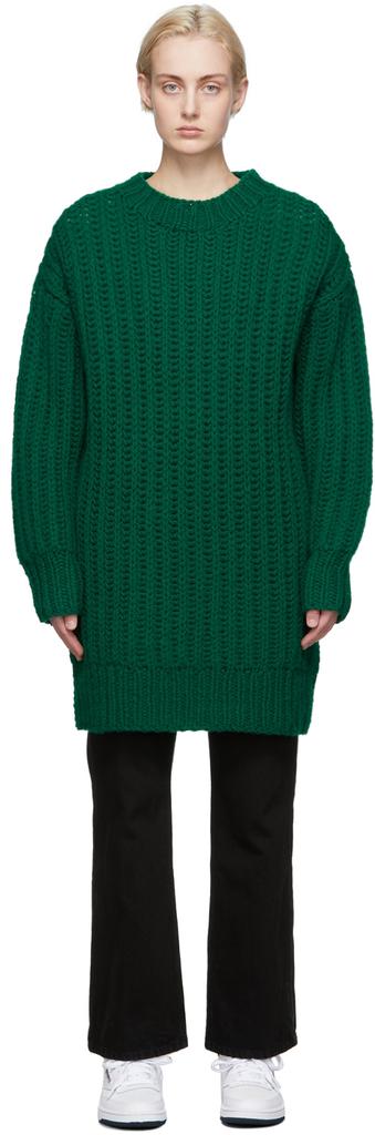 Green Hand Knitted Sweater商品第1张图片规格展示