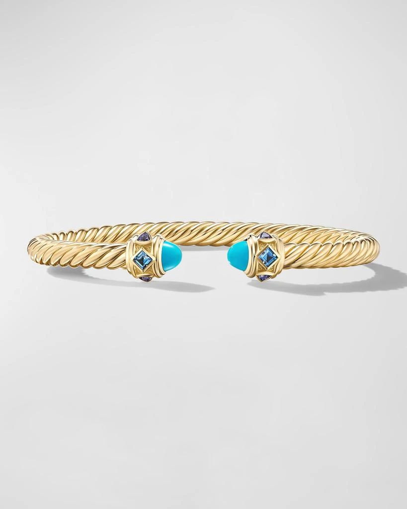 商品David Yurman|Renaissance Cable Bracelet with Gemstones in 18K Gold,价格¥37805,第1张图片