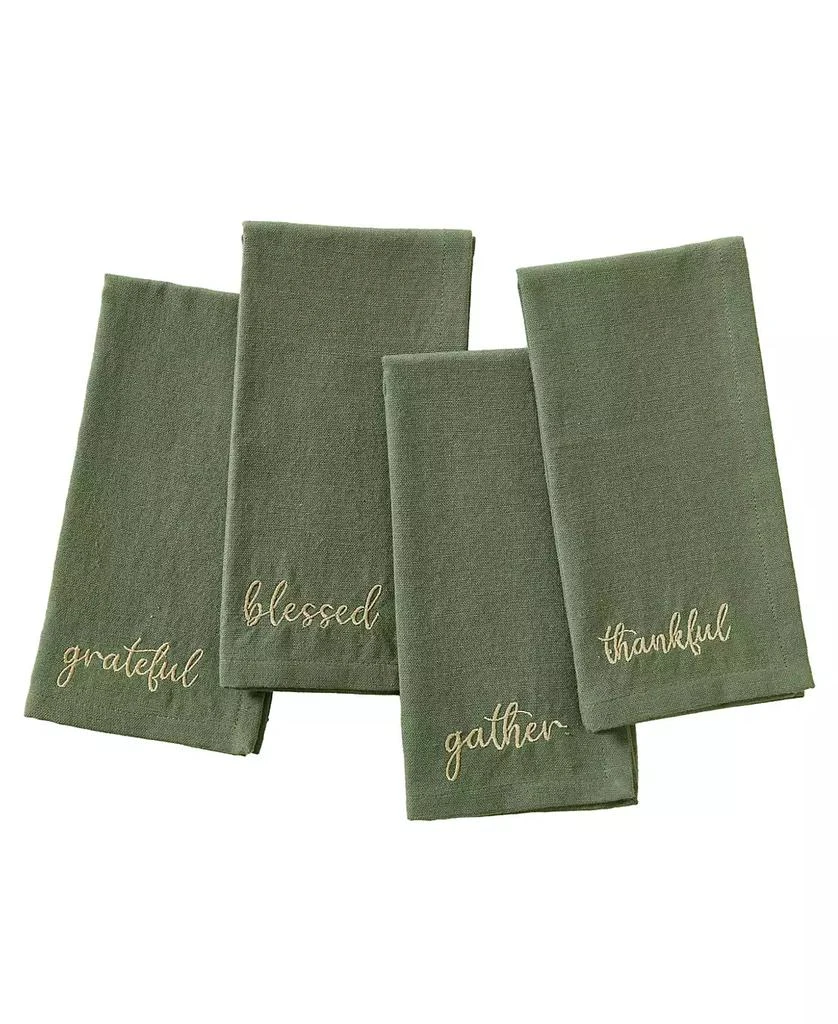 商品Elrene|Harvest Sentiment Embroidered Napkins, Set of 4,价格¥415,第2张图片详细描述