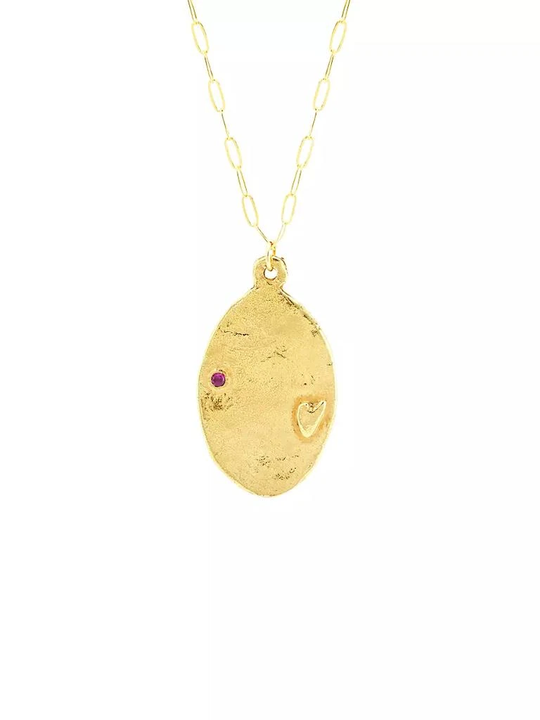 商品Maison Mönik|14K-Gold-Plated & Ruby Oval Pendant Necklace,价格¥2641,第1张图片