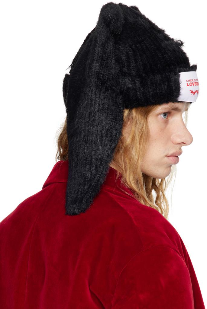 Black Fluffy Chunky Rabbit Beanie – On Sale Now with Up to 35% Off