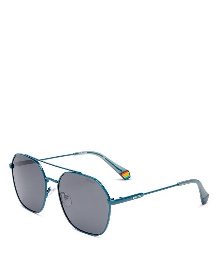 Unisex Polarized Brow Bar Aviator Sunglasses, 57mm商品第4张图片规格展示