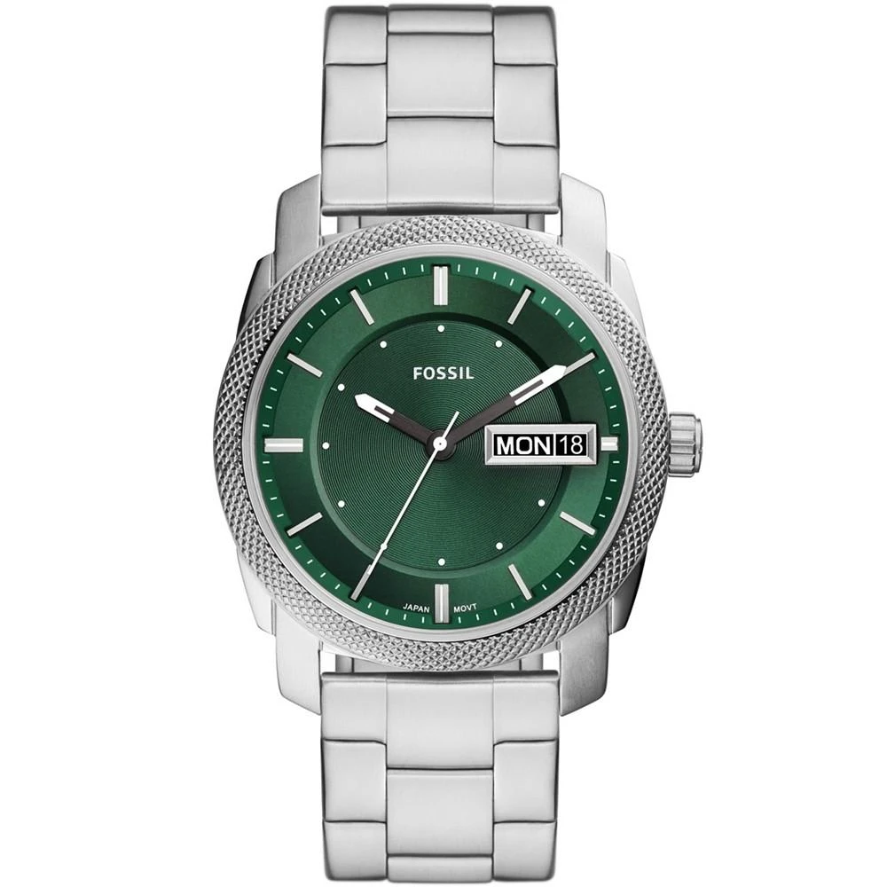 商品Fossil|Men's Machine Silver-Tone Stainless Steel Bracelet Watch 42mm,价格¥598,第1张图片