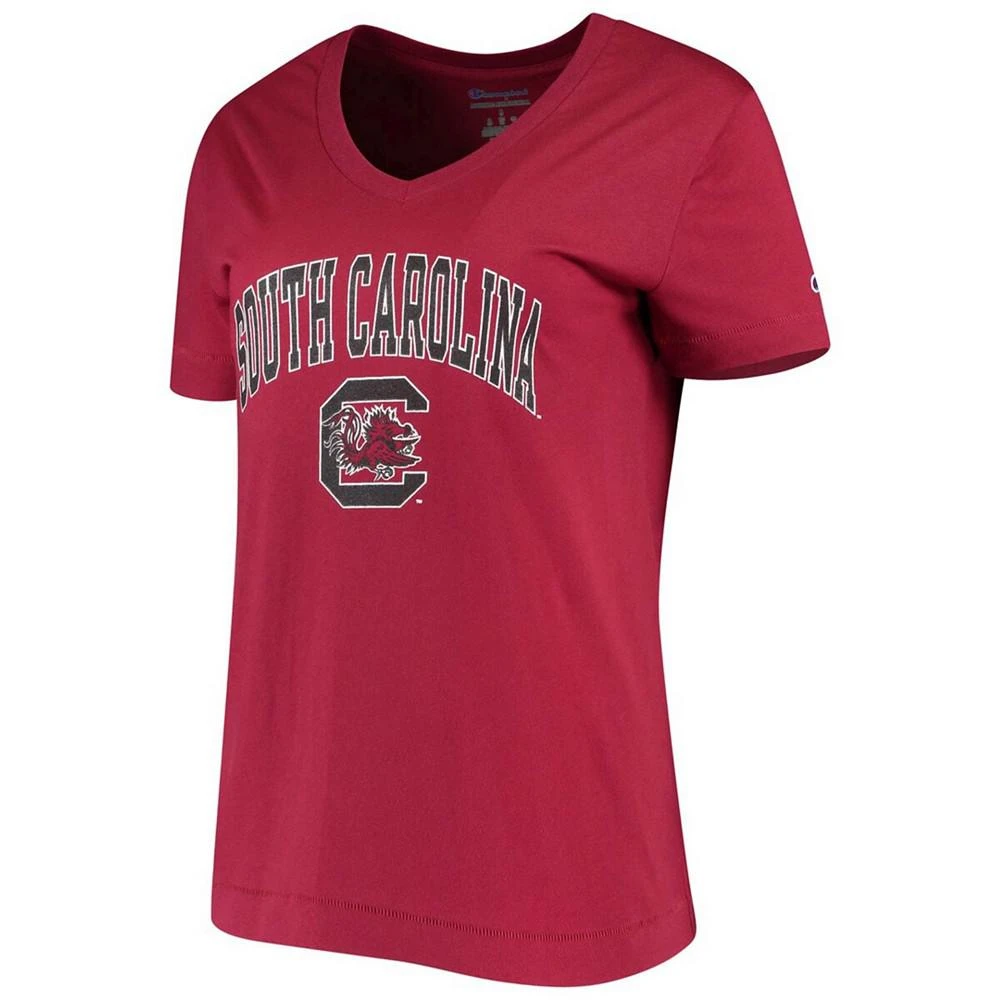 商品CHAMPION|Women's Garnet South Carolina Gamecocks University Arch Logo V-Neck T-shirt,价格¥265,第2张图片详细描述