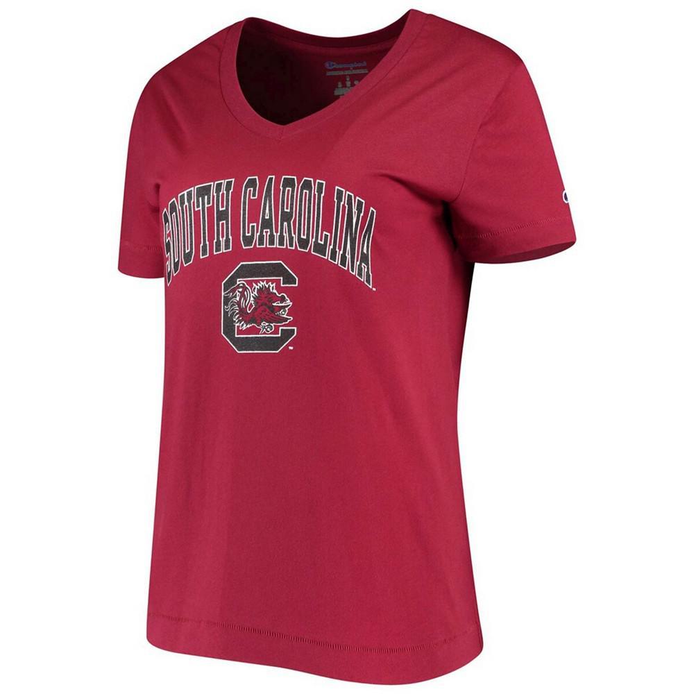 商品CHAMPION|Women's Garnet South Carolina Gamecocks University Arch Logo V-Neck T-shirt,价格¥201,第4张图片详细描述