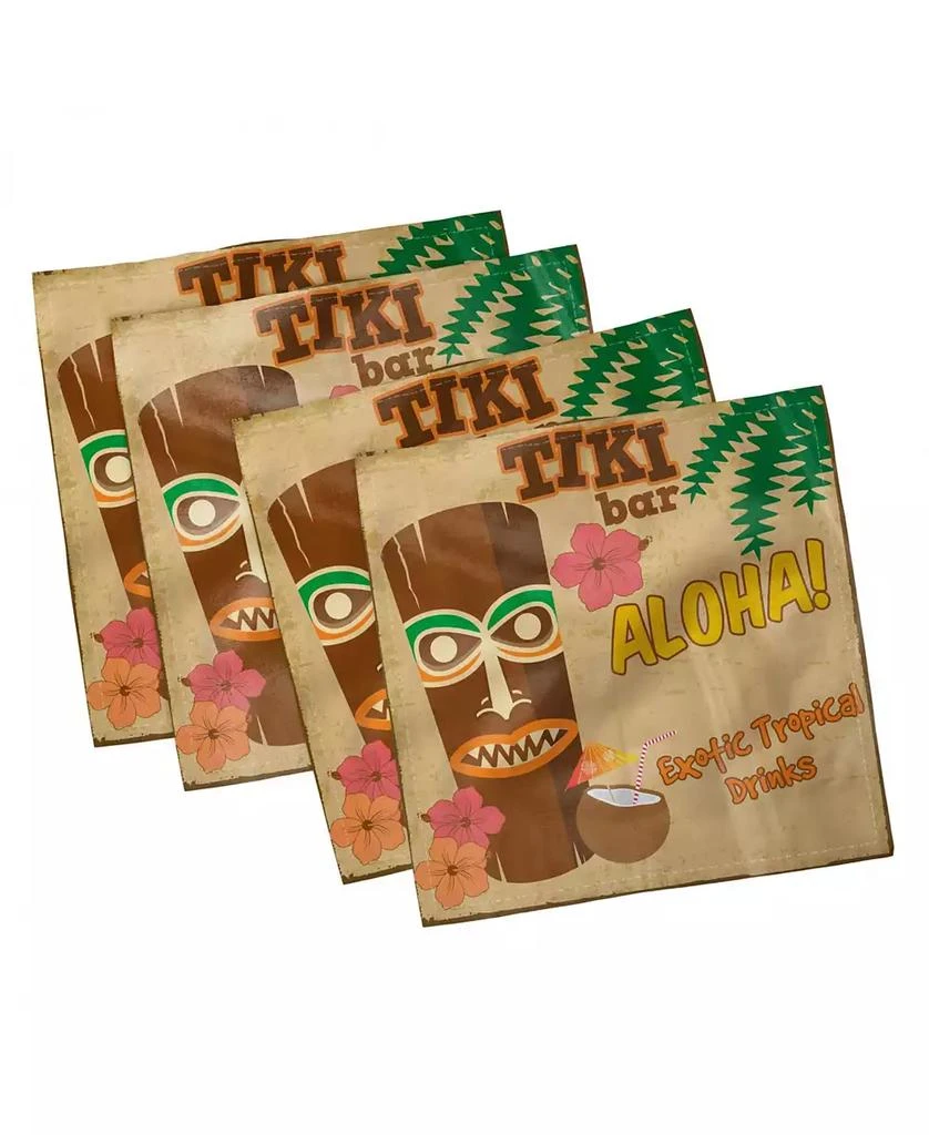 商品Ambesonne|Tiki Bar Set of 4 Napkins, 12" x 12",价格¥149,第1张图片