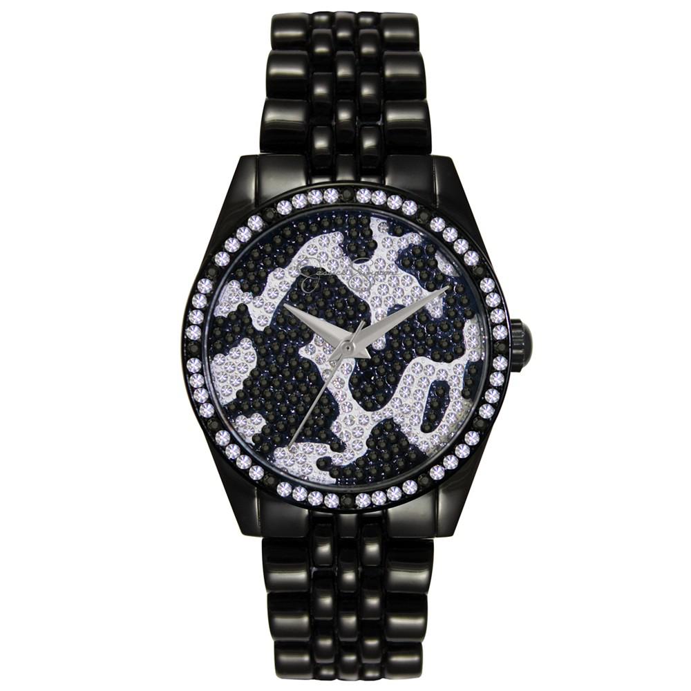 Women's Camo Pave Crystal Black Tone Bracelet Watch 37mm商品第1张图片规格展示