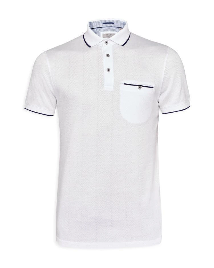 商品Ted Baker London|Ted Baker Square Herringbone Jacquard Regular Fit Polo ,价格¥432,第4张图片详细描述