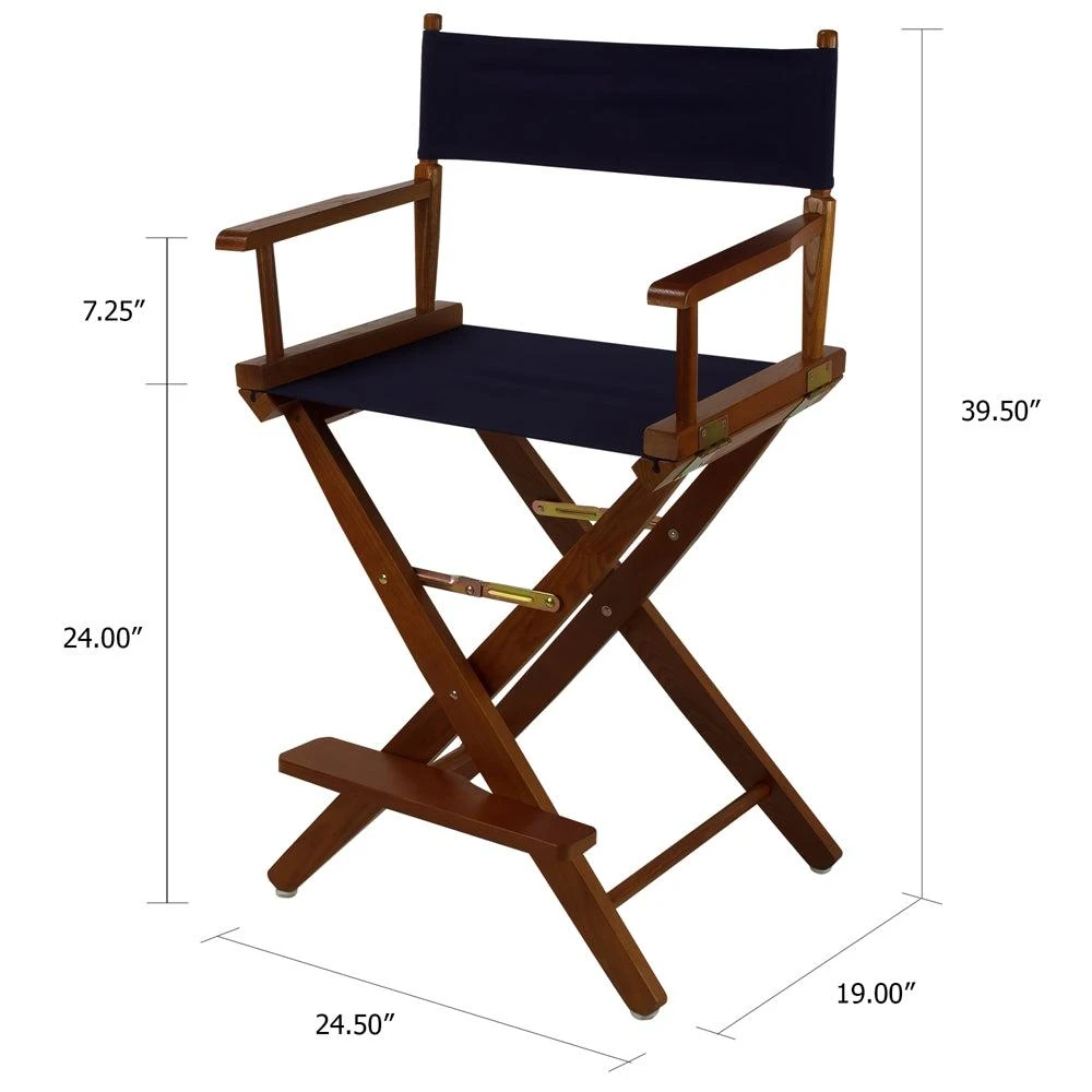 商品American Trails|Extra-Wide Premium 24"  Directors Chair Mission Oak Frame W/Navy Color Cover,价格¥1071,第5张图片详细描述