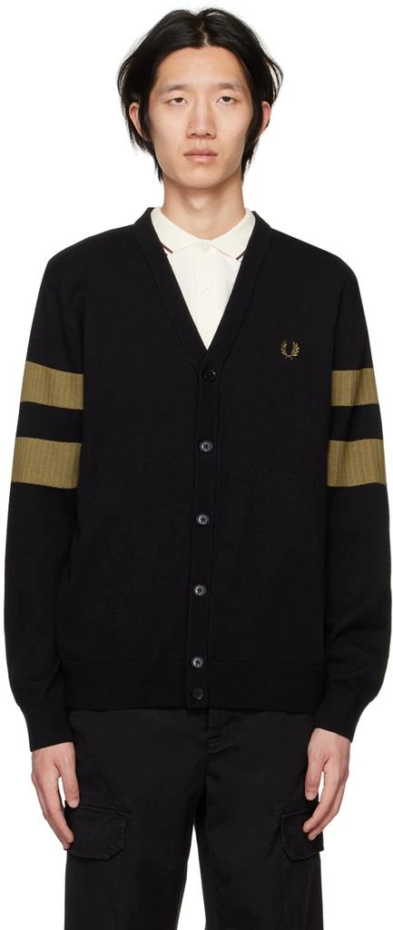 商品Fred Perry|Black Tipped Sleeve Cardigan,价格¥935,第1张图片