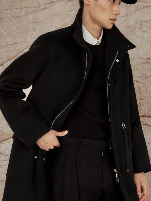 商品SOLEW|Band Collar Coat Black,价格¥3036,第1张图片