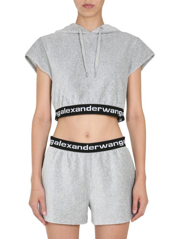 商品Alexander Wang|T By Alexander Wang Cropped Corduroy Hoodie,价格¥1398-¥1463,第1张图片