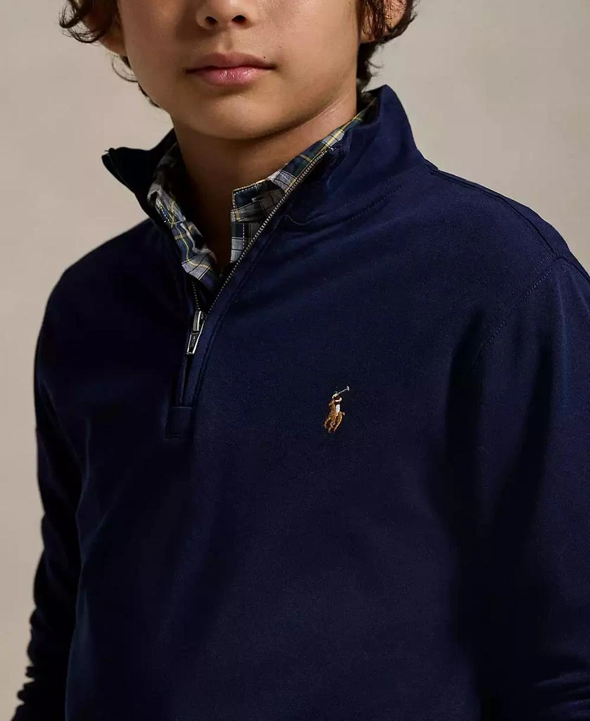 商品Ralph Lauren|Big Boys Cotton Interlock Quarter-Zip Pullover,价格¥334,第2张图片详细描述