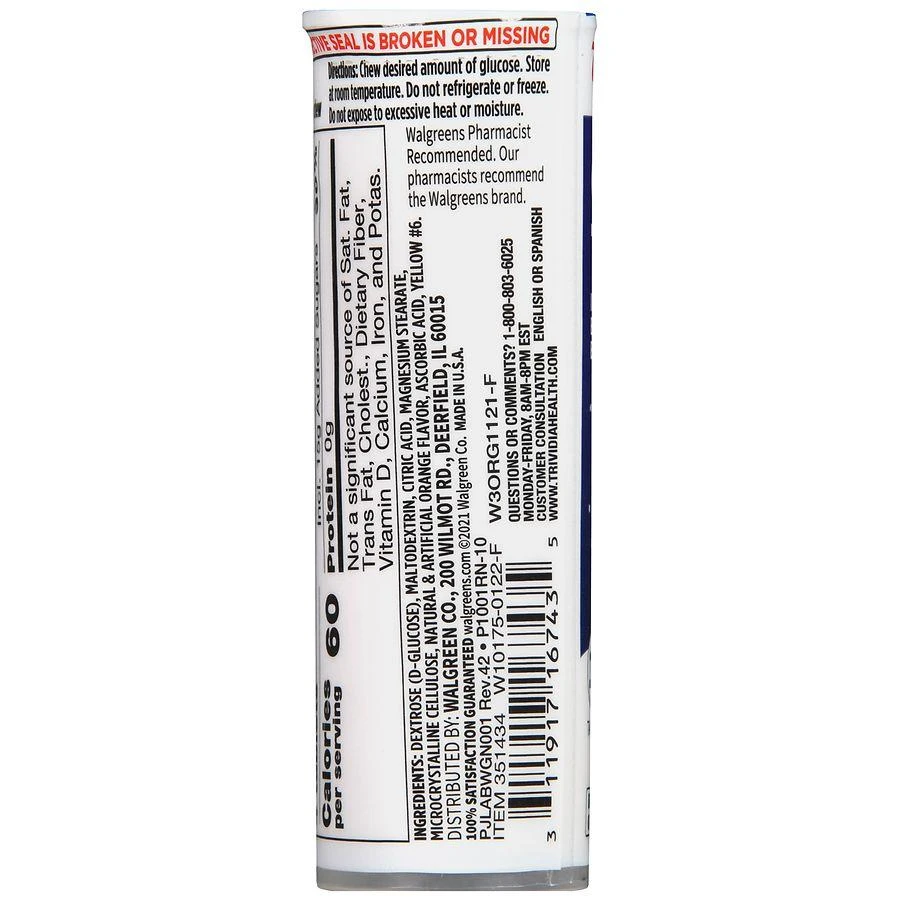 商品Walgreens|Glucose Tablets Orange,价格¥15,第4张图片详细描述