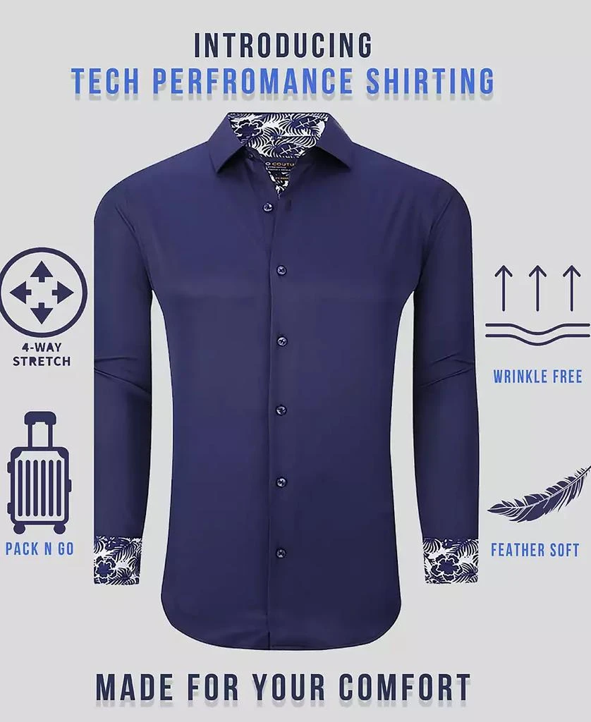 商品Suslo Couture|Men's Solid Slim Fit Wrinkle Free Stretch Dress Shirt,价格¥240,第3张图片详细描述