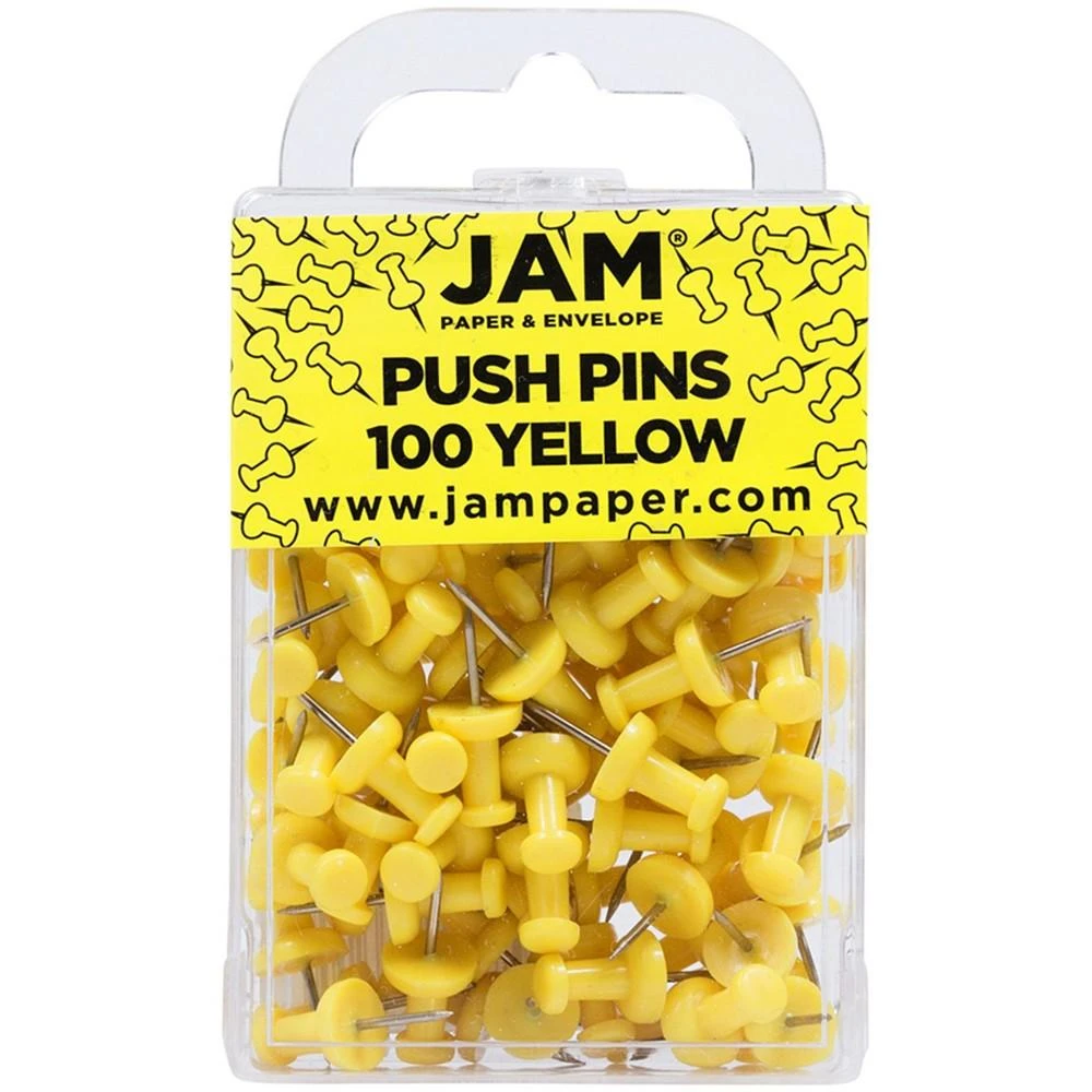 商品JAM Paper|Colorful Push Pins - Pushpins - 100 Per Pack,价格¥83,第1张图片