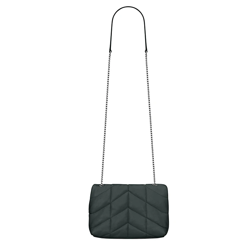 SAINT LAURENT PARIS/圣罗兰 PUFFER TOY系列 经典女士深绿色迷你小羊皮Y缝ysl银色徽标手提斜挎单肩包6203331EL004458 商品