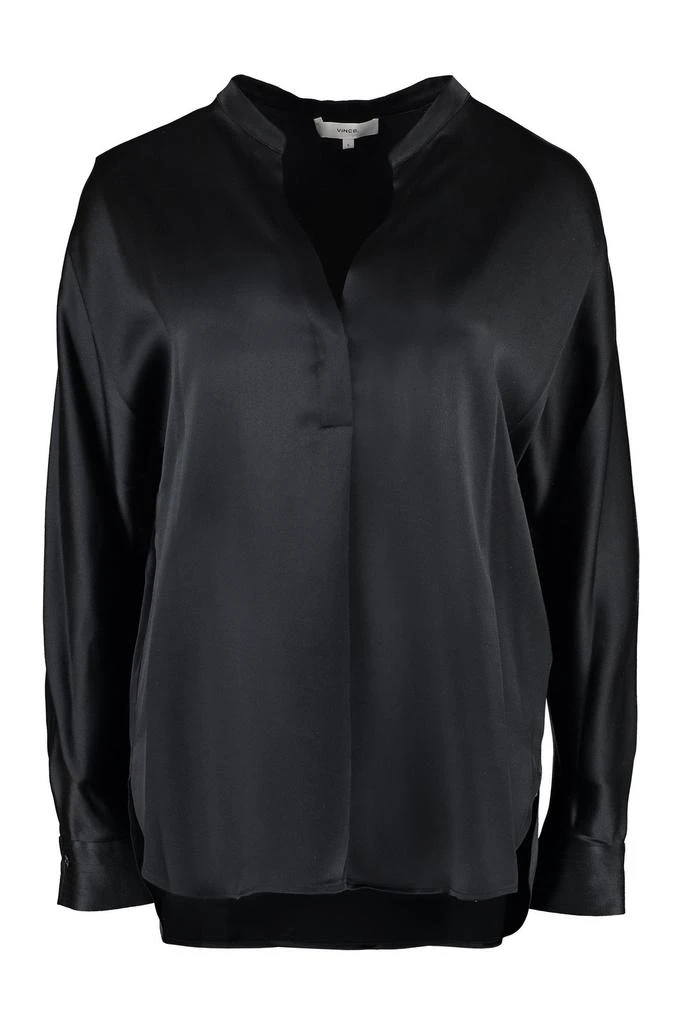 商品Vince|Vince Open Neck Long-Sleeved Loose Fit Blouse,价格¥3049,第1张图片