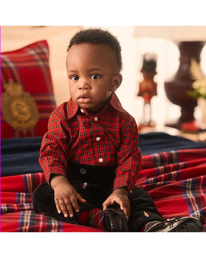 商品Ralph Lauren|Boys' Plaid Shirt & Nutcracker Embroidered Velvet Pants Set - Baby,价格¥569,第3张图片详细描述