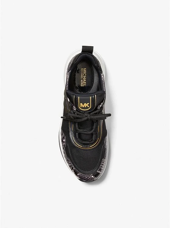 商品Michael Kors|Olympia Canvas and Snake Embossed Leather Trainer,价格¥771,第3张图片详细描述