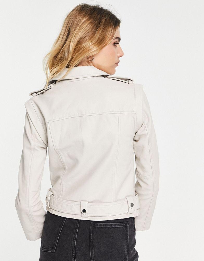 Allsaints morgan biker jacket in white商品第3张图片规格展示