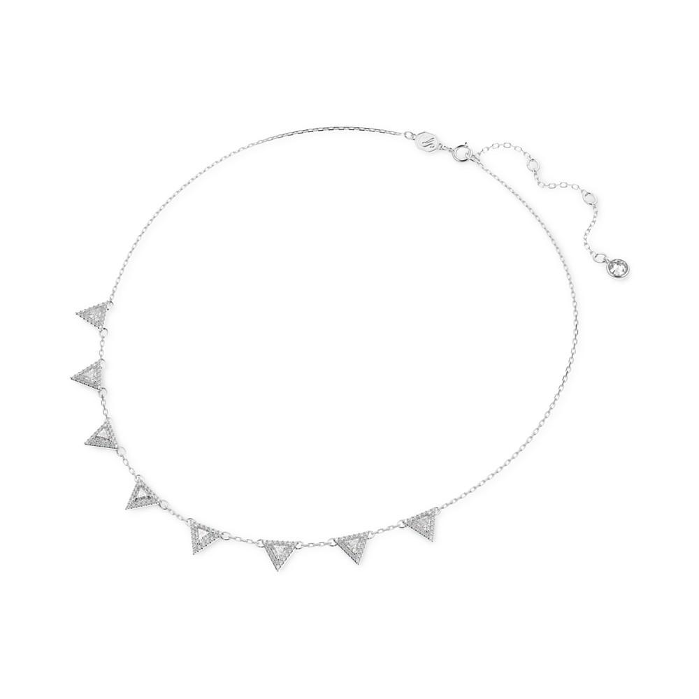 Silver-Tone Crystal Ortyx Punk Necklace, 14-1/8" + 2" extender商品第2张图片规格展示