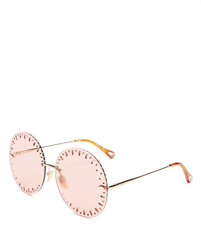 商品Chloé|Women's Rimless Round Sunglasses, 63mm,价格¥3519,第5张图片详细描述