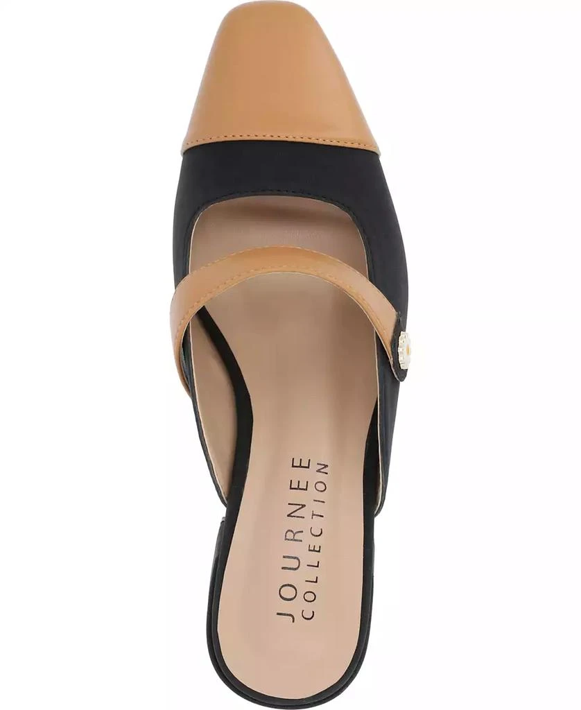 商品Journee Collection|Women's Dalla Block Heel Mary Jane Mules,价格¥242,第4张图片详细描述